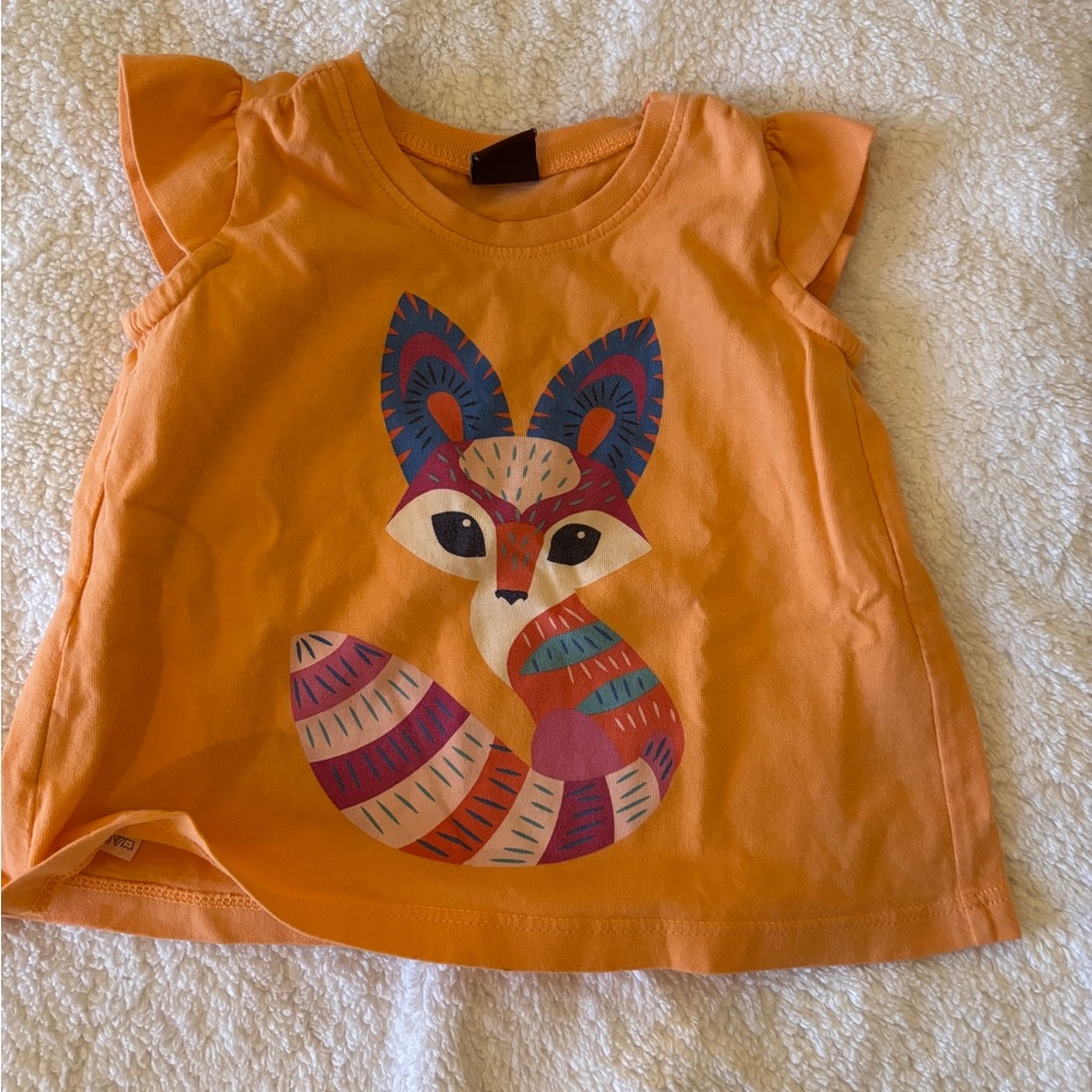 Tea Collection Orange Fox Graphic Tee